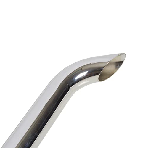 Exhaust Stack Pipe 2-1/2" x 24" Curved Chrome