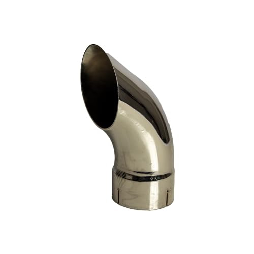 Exhaust Stack Pipe Replacement for UNIVERSAL - 4-1/2" x 12", Curved Chrome