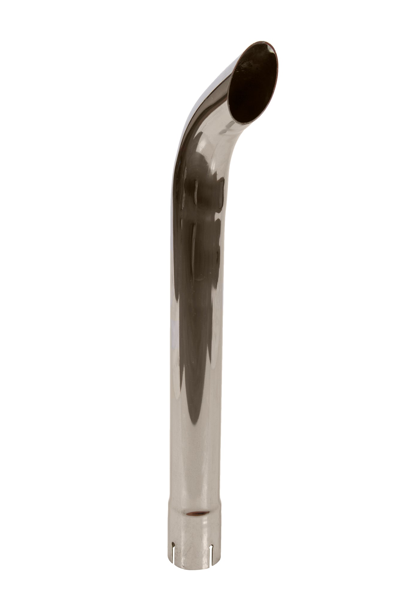 Exhaust Pipe Stack Replacement UNIVERSAL - 2-1/4" x 24", Curved Chrome