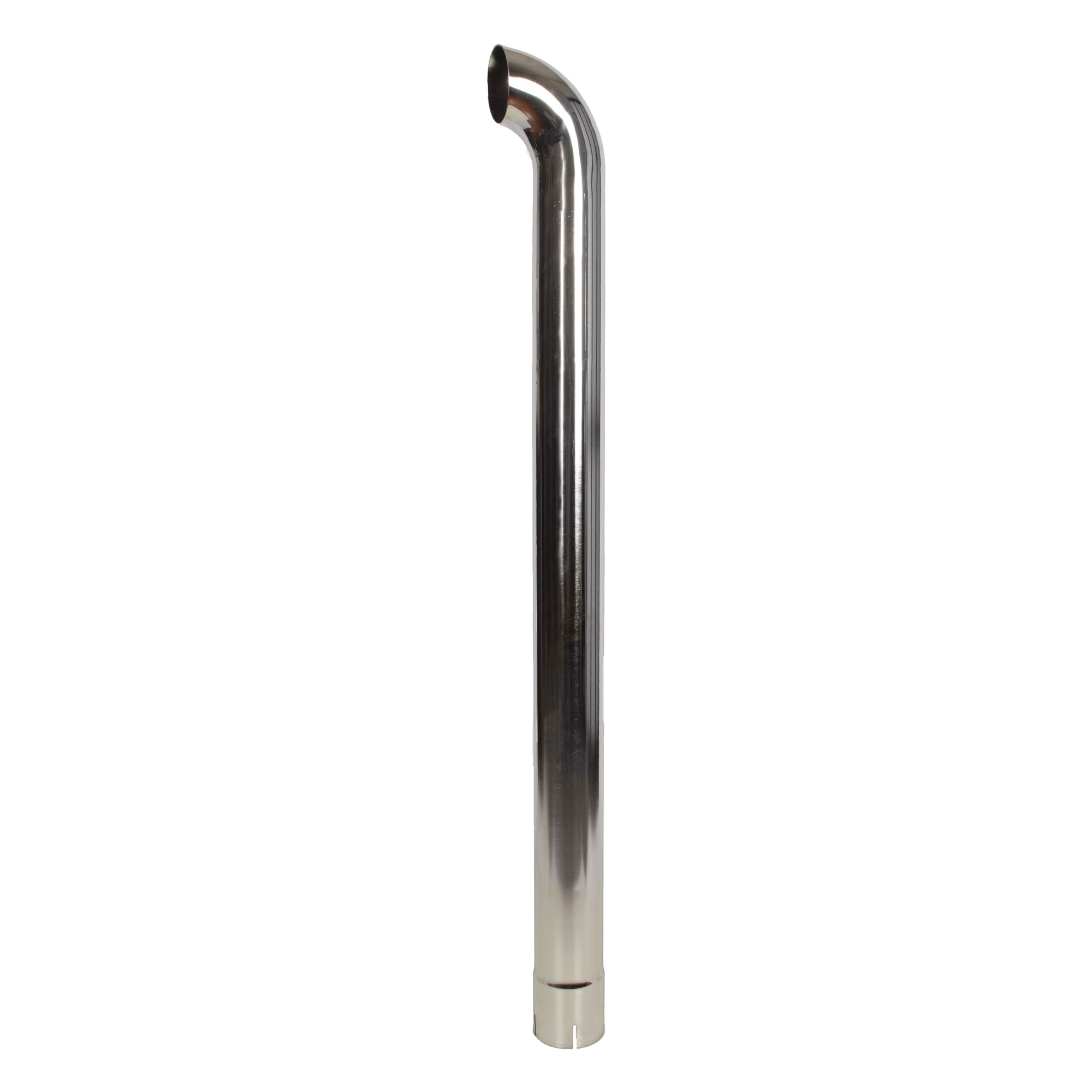 Exhaust Stack Pipe 3-1/2" x 48" Curved Chrome