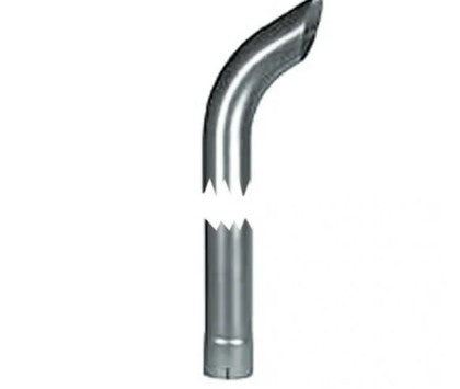 Exhaust Stack Pipe Fits Universal - 4-1/2" x 24" Bended End Pipe