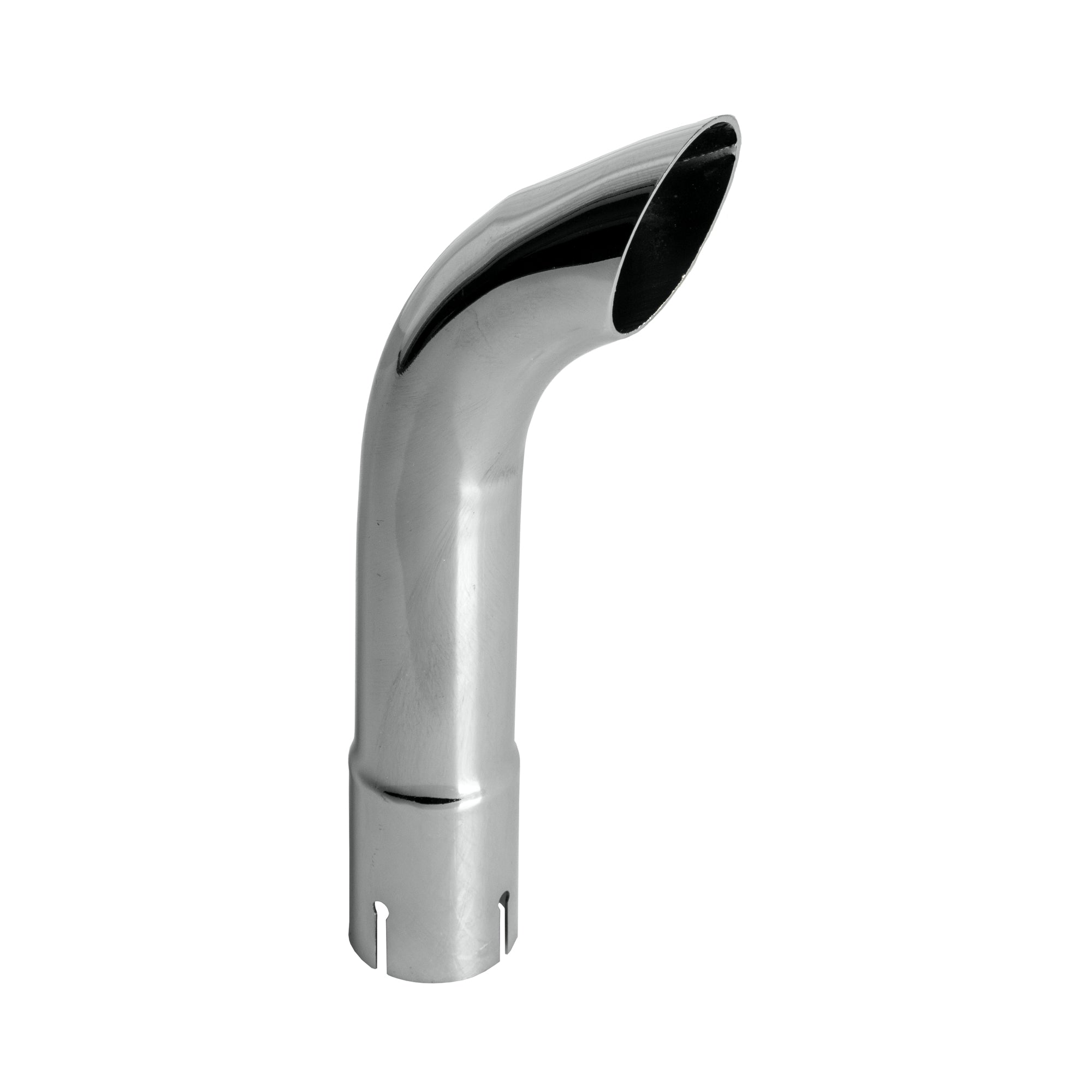 1-7/8" x 12" Bended End Pipe Chrome Exhaust Stack Replacement for UNIVERSAL