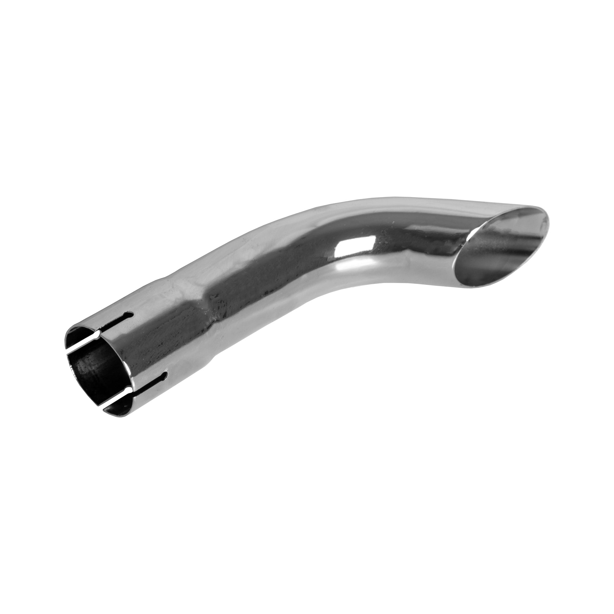 Exhaust Stack Pipe Replacement for Universal - 2-1/4" x 12", Curved Chrome