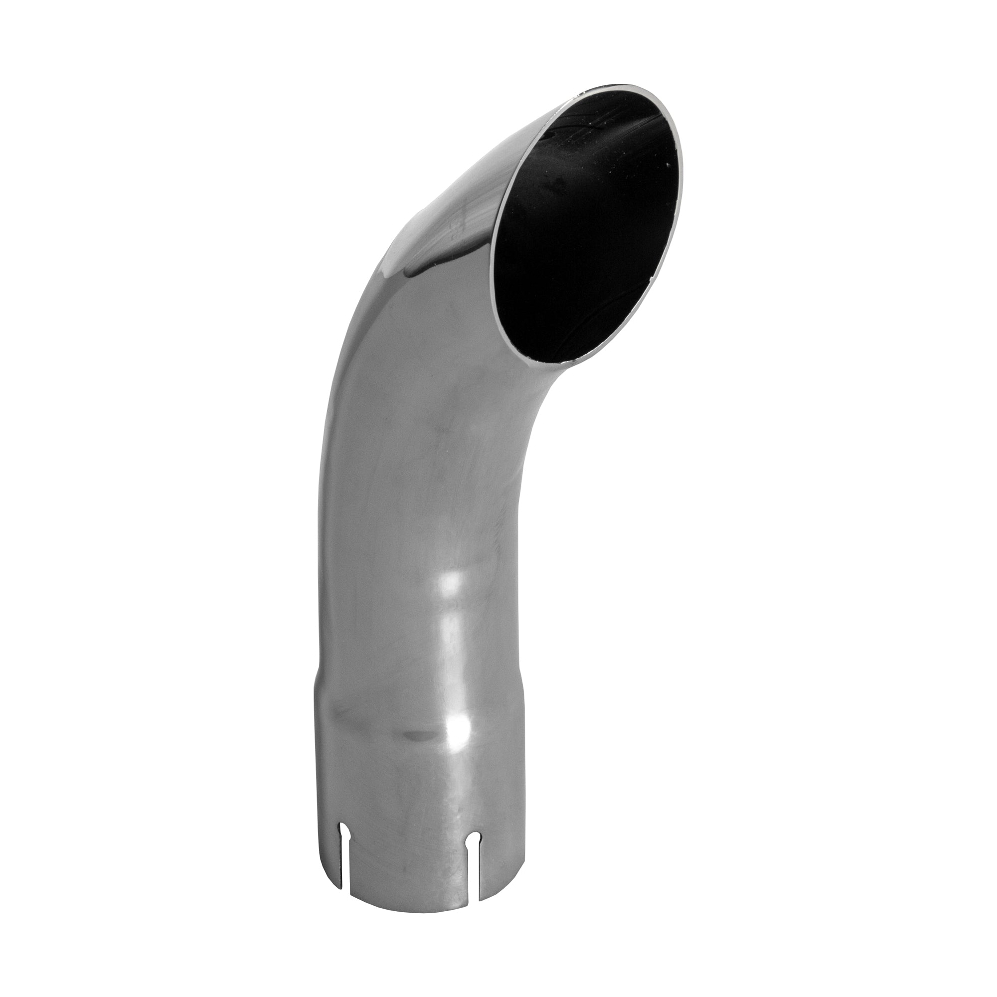 Exhaust Stack Pipe Replacement for Universal 2- 3/8" x 12", Curved Chrome