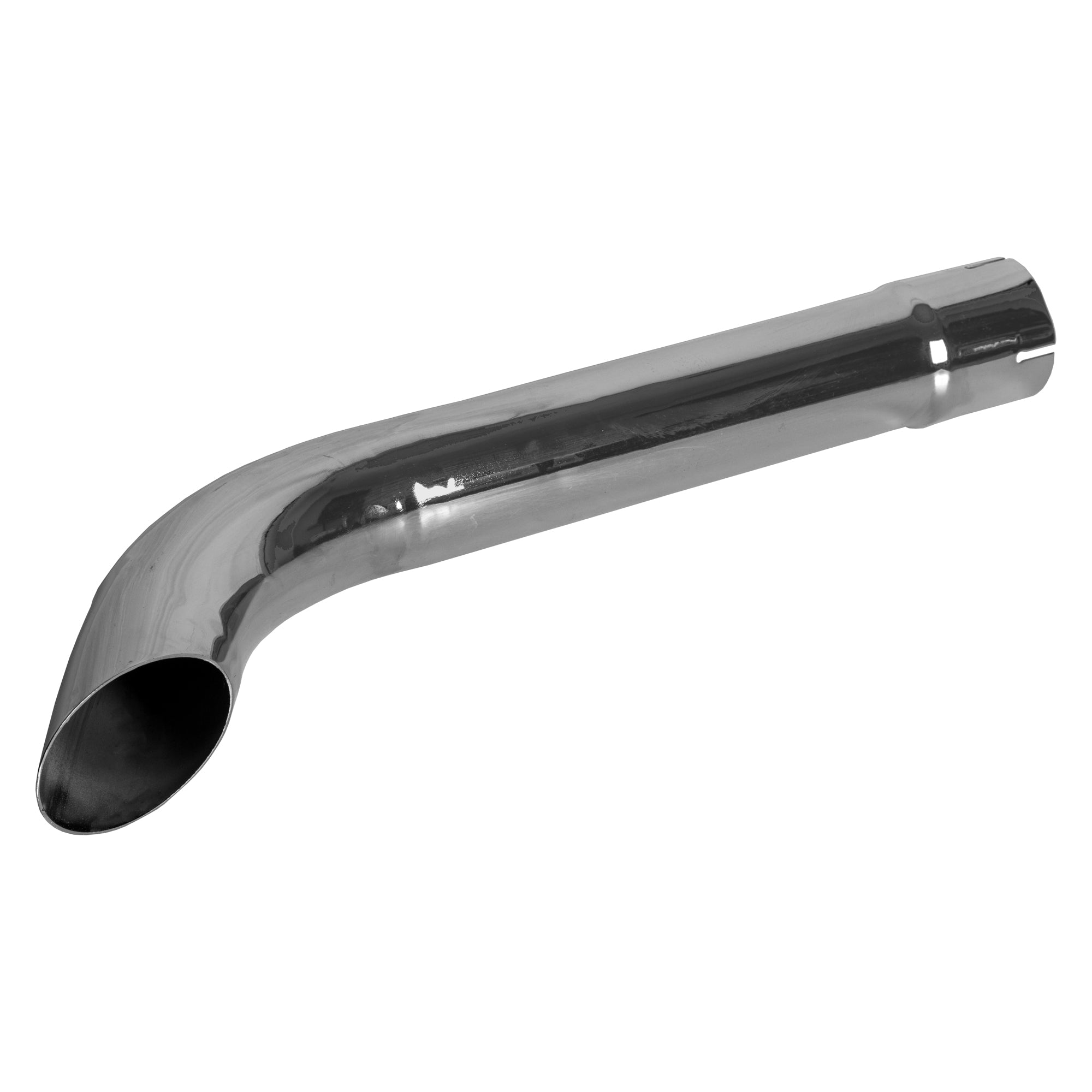 Exhaust Stack Pipe 2-3/8" x 24" Curved Chrome