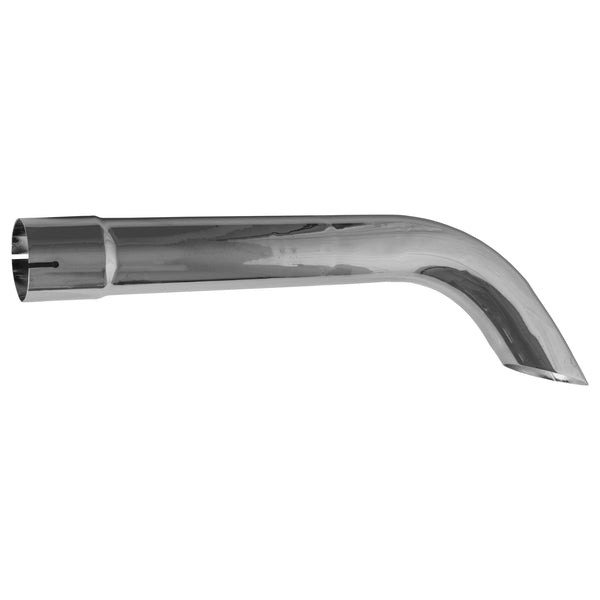 Exhaust Stack Pipe 2-3/8" x 24" Curved Chrome