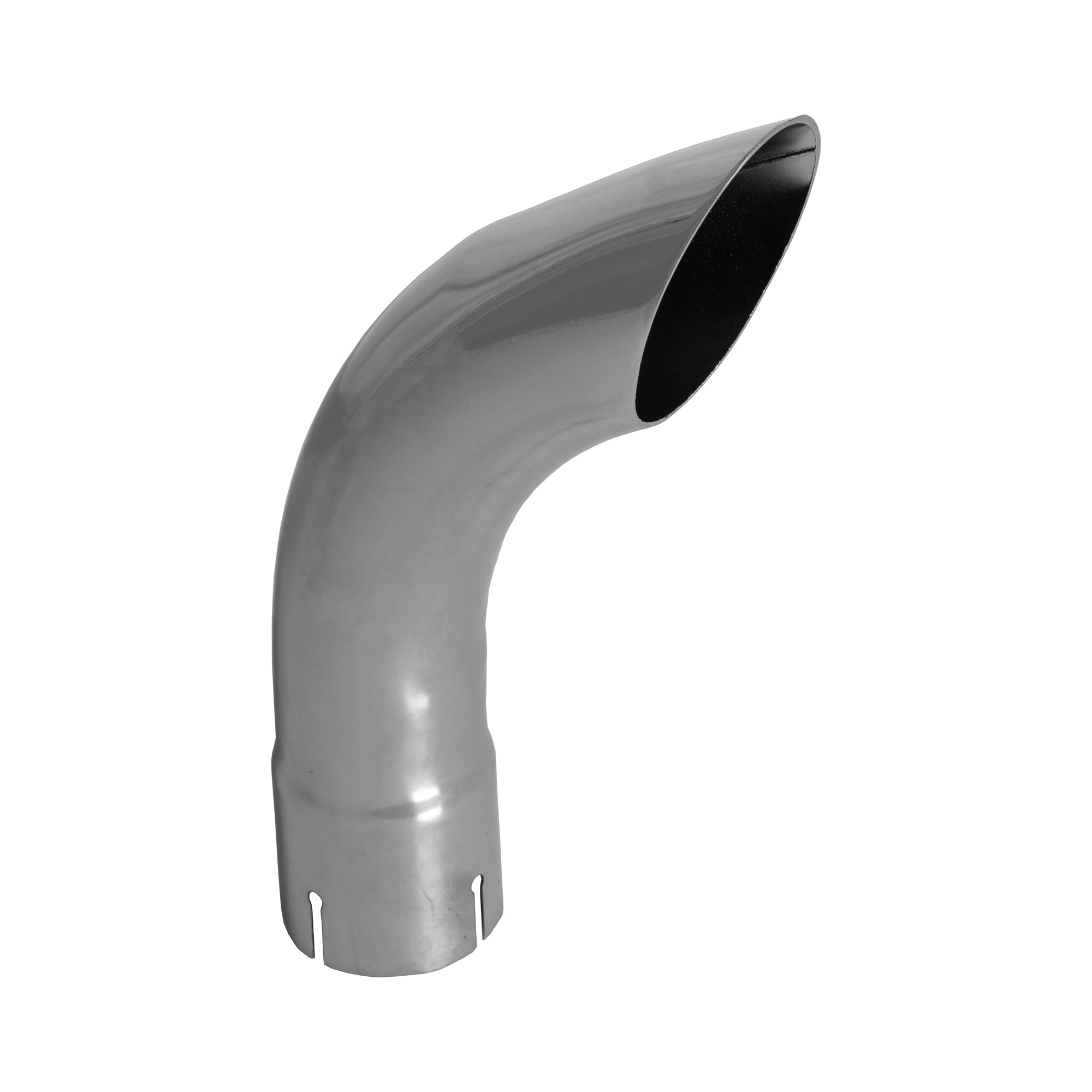 Exhaust Stack Pipe Replacement for Universal 2- 1/2" x 12", Curved Chrome