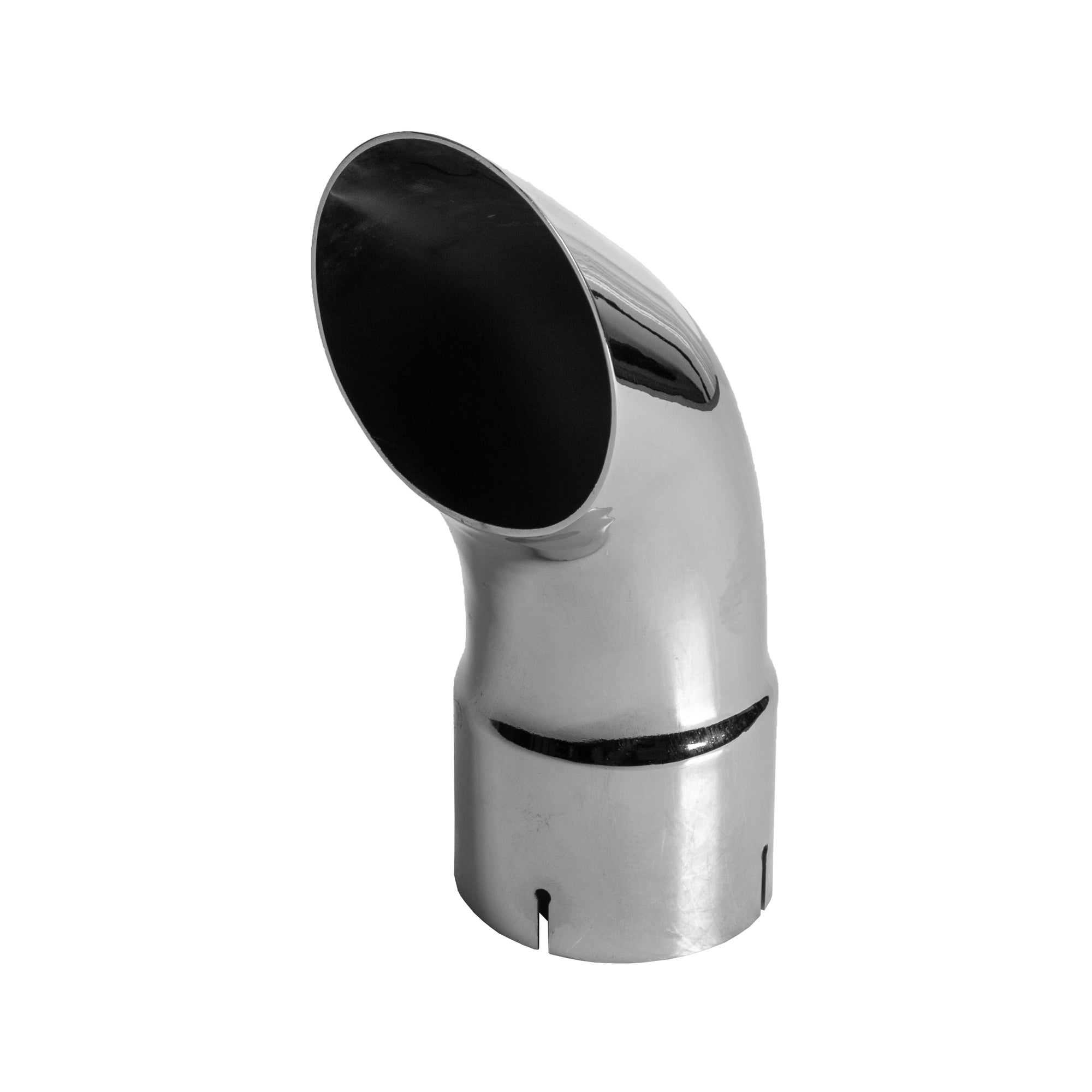4" x 12" Curved End Pipe Exhaust Stack Chrome Replacement for UNIVERSAL