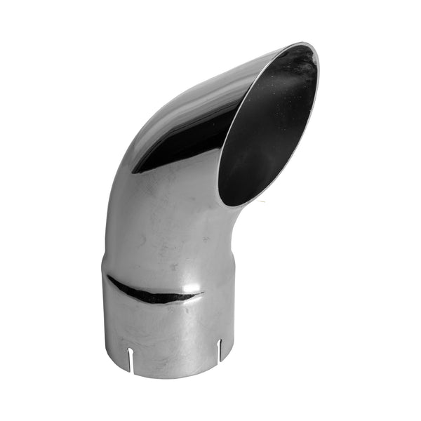 4" x 12" Curved End Pipe Exhaust Stack Chrome Replacement for UNIVERSAL