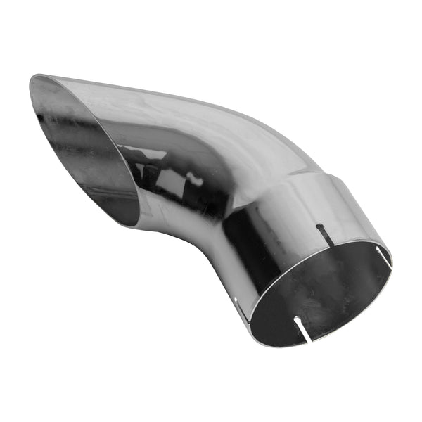 Exhaust Stack Pipe Replacement for Universal 5" x 12", Curved Chrome