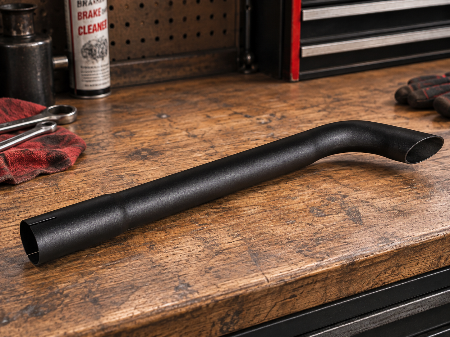 1" x 12" Bended End Pipe Black Exhaust Stack Replacement for UNIVERSAL