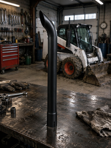 Exhaust Stack Pipe 2" x 24" Curved Black