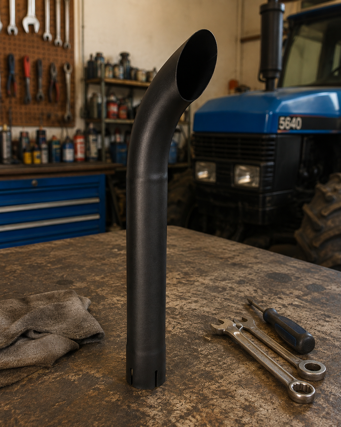 Exhaust Stack Pipe Replacement UNIVERSAL 2-1/2" x 24" Curved Black