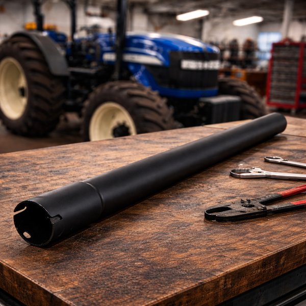 Exhaust Stack Pipe 1-1/4" x 24" Straight Black Universal