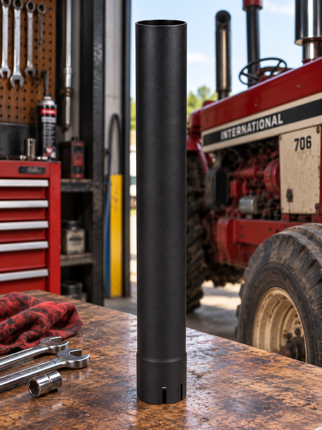 Exhaust Stack Pipe 3-1/2" x 24" Straight Black