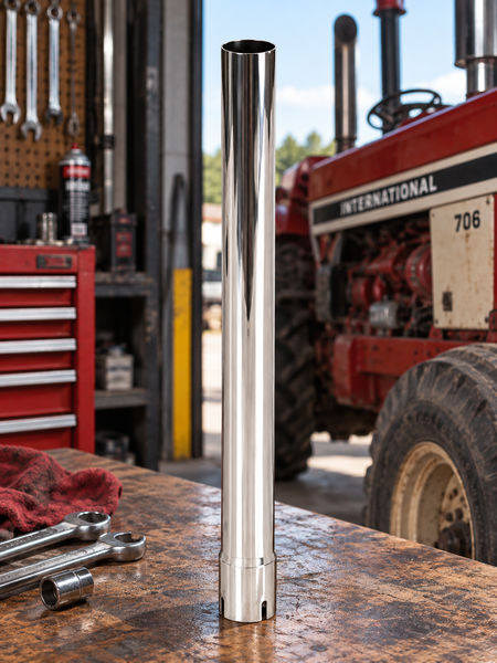 Exhaust Stack Pipe 2-3/8" x 24" Straight Chrome