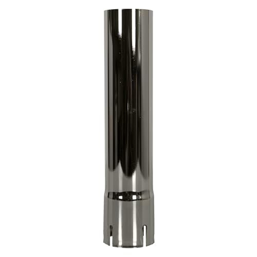 Exhaust Pipe Stack Replacement UNIVERSAL 3" x 12" Straight End Pipe Chrome