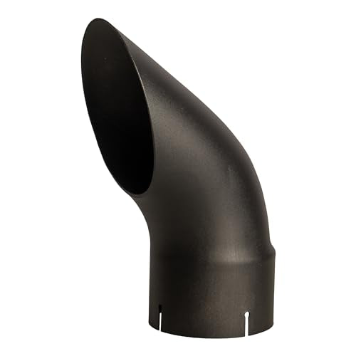 Exhaust Stack Pipe Replacement for Universal - 5" x 12", Curved Black