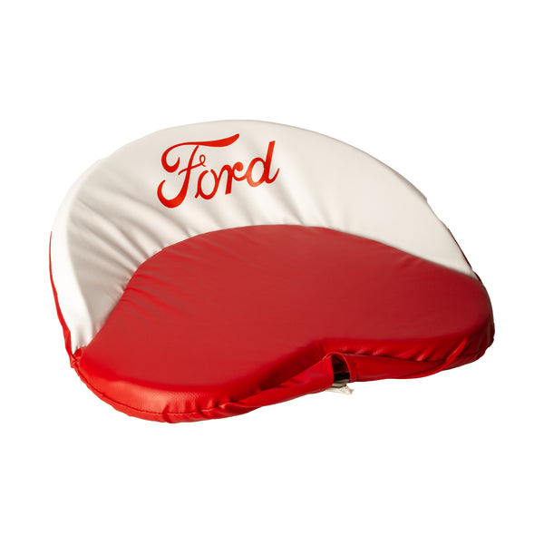 19" Seat Cover with Red Script FORD Logo Red & White NAA 2N 8N 9N 600 800 900