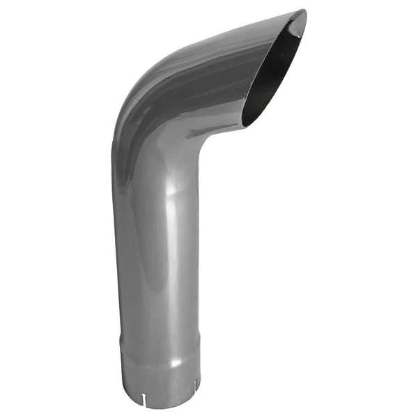 Exhaust Stack Pipe Replacement for UNIVERSAL  - 4" x 24", Curved Chrome