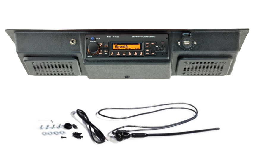 Roof-Mount Radio Kit with Universal Antenna and Bluetooth Two Speaker 760945