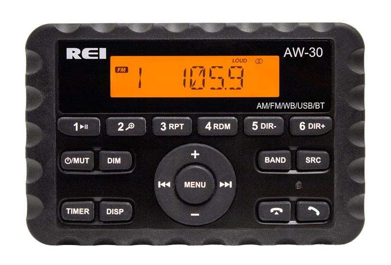 AW-30 Mini Radio Weatherproof Bluetooth Enabled USB Input AM/FM Preset 2-Channel