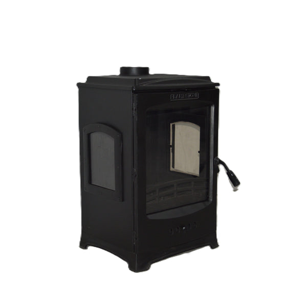 LODI LUX YK Wood Stove, Robax 3-Sided Glass View, 5 kW Heat Output, Freestanding