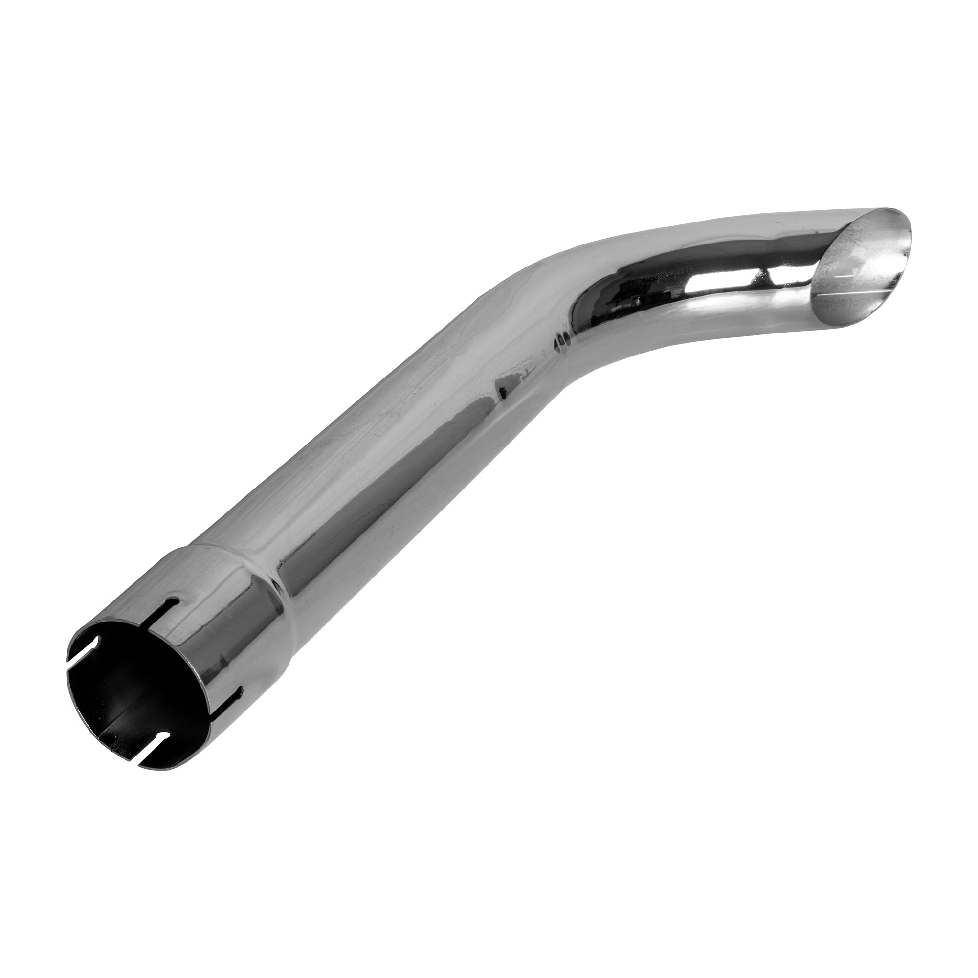 Exhaust Stack Pipe   2-3/8" x 24" Curved Chrome