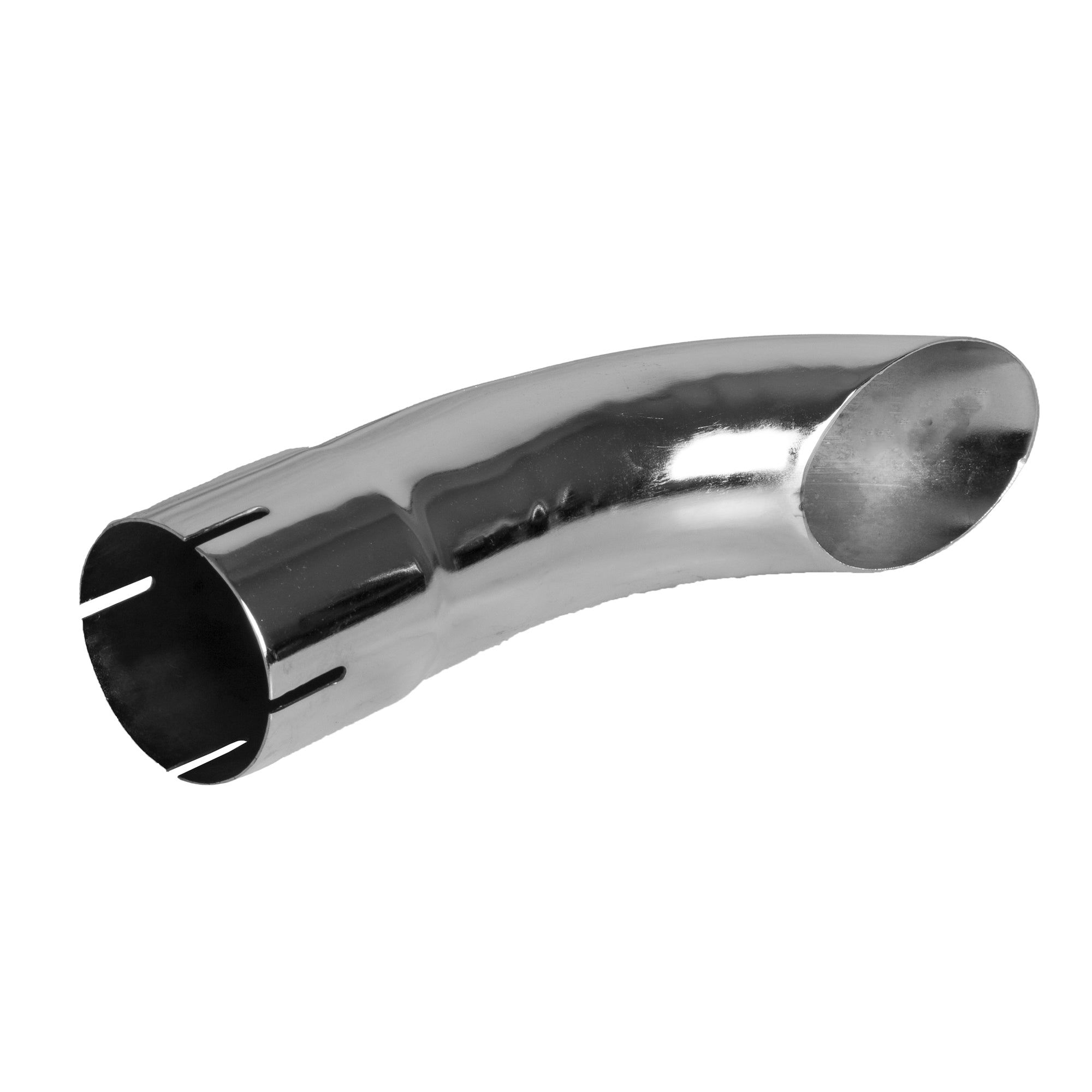 Exhaust Pipe Stack Replacement UNIVERSAL - 3" x 12", Curved Chrome