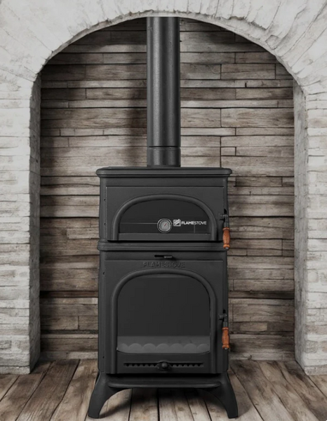 Modena Oven Cast Stove Burning Wood Iron Wood Burning Elegant Cozy Ambiance