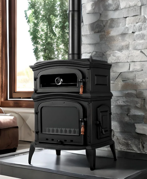 Sirius Maxi Yk Cast Stove Burning Wood Iron Indoor Heater Cozy Ambiance Elegant