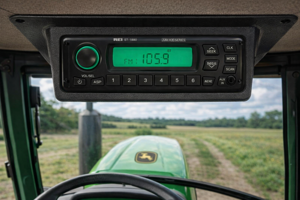 New Aftermarket Radio Kit w/Black Bezel Replacement for JOHN DEERE 30-40 Series