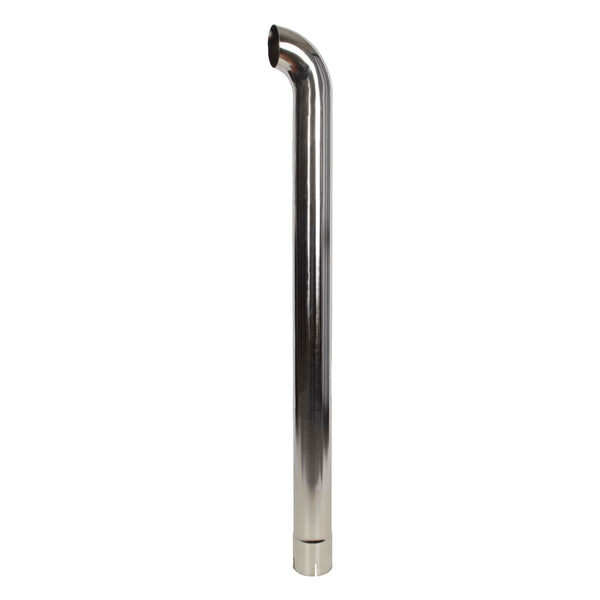 Exhaust Stack Pipe   3-1/2" x 48" Curved Chrome