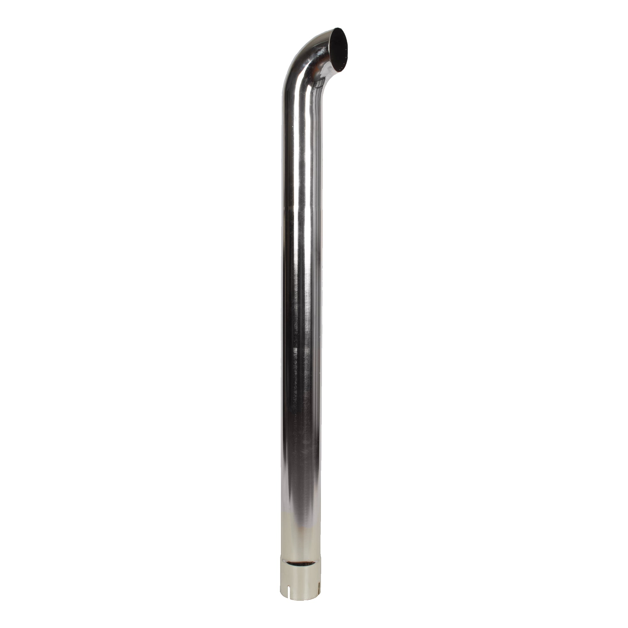 Exhaust Stack Pipe   3-1/2" x 48" Curved Chrome
